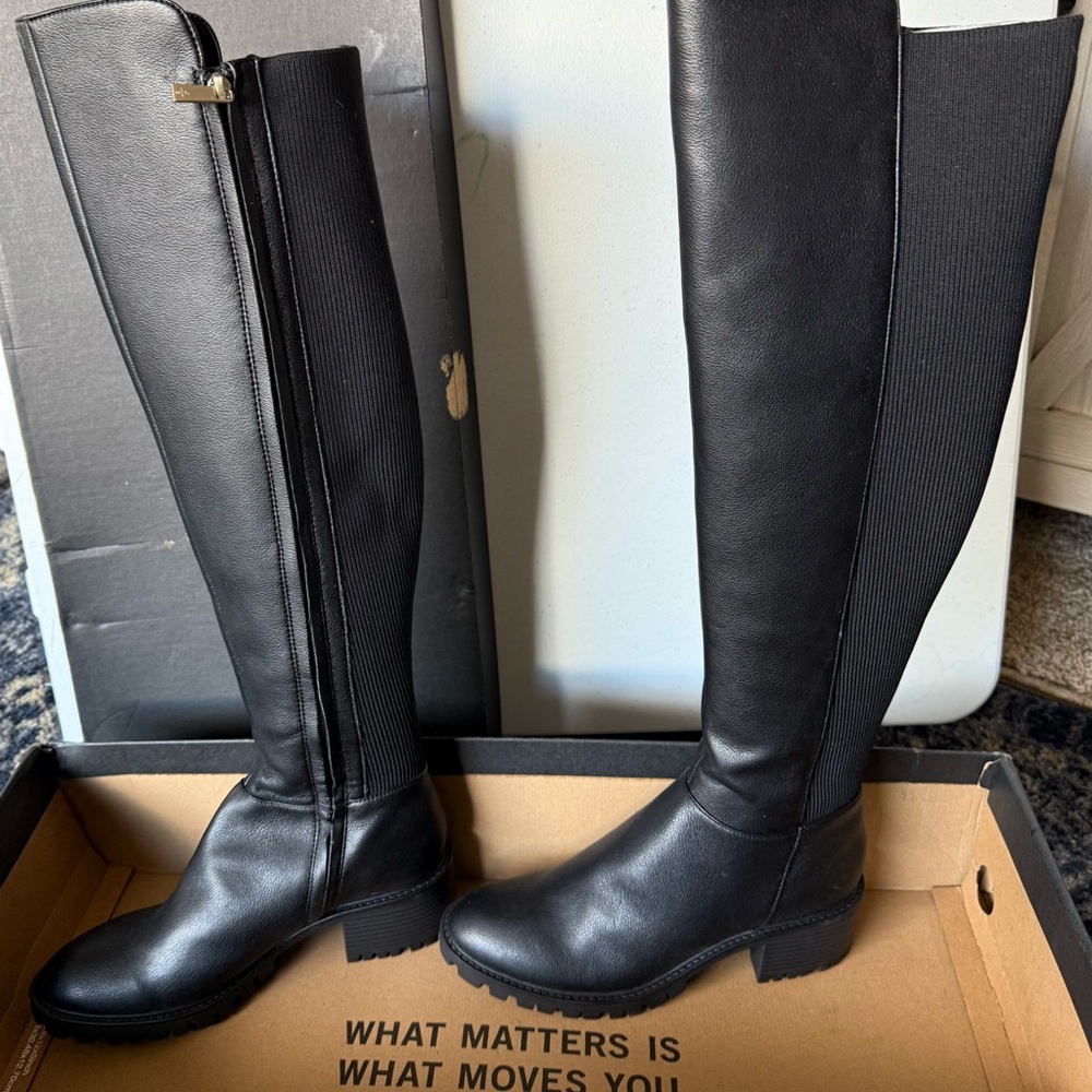Kenneth Cole Black Over-the-Knee Riding Boots